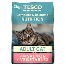 Tesco Adult Cat Dry Cat Food - Salmon & Vegetables 2kg