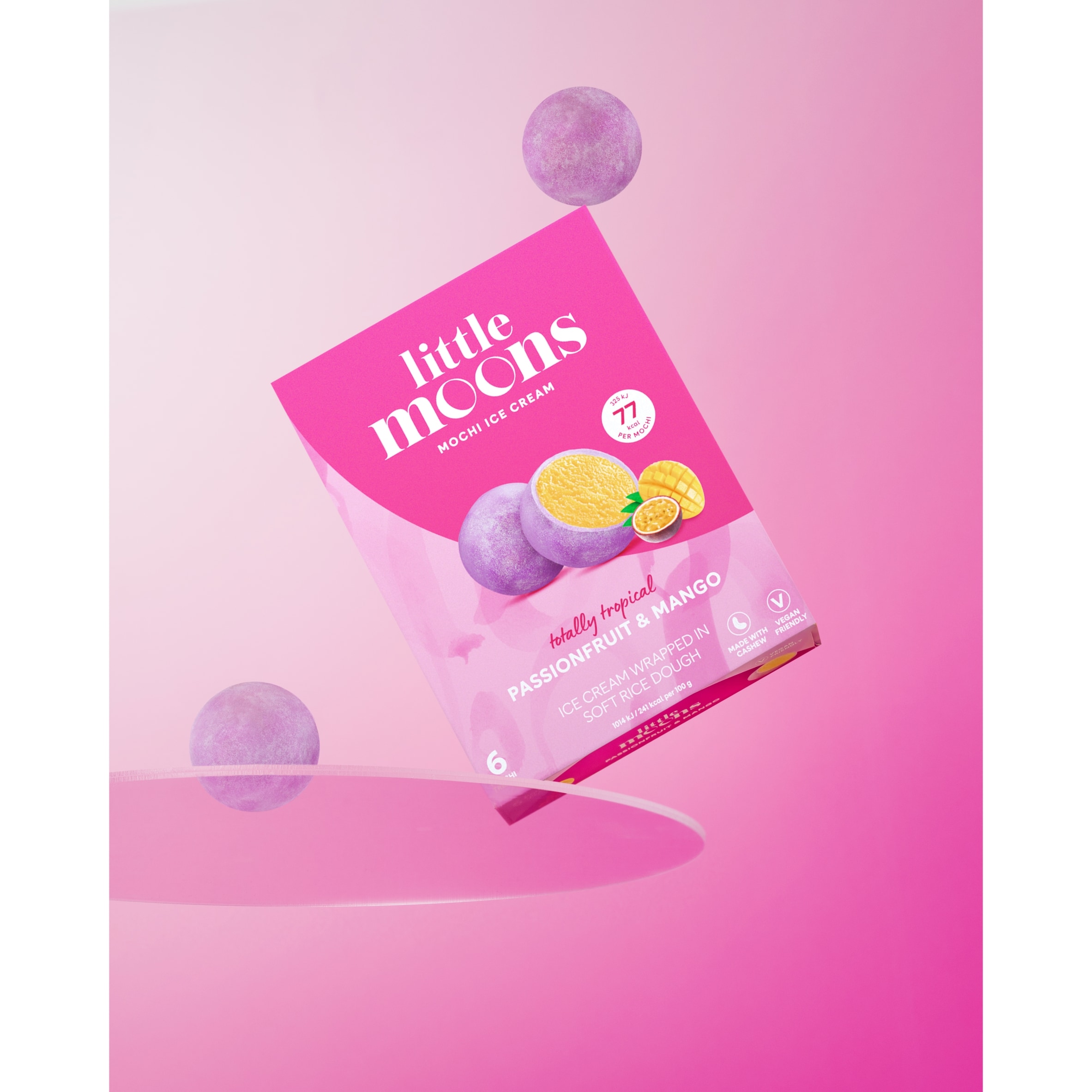 Little Moons Passionfruit & Mango Mochi Ice Cream 6x32g thumbnail 5