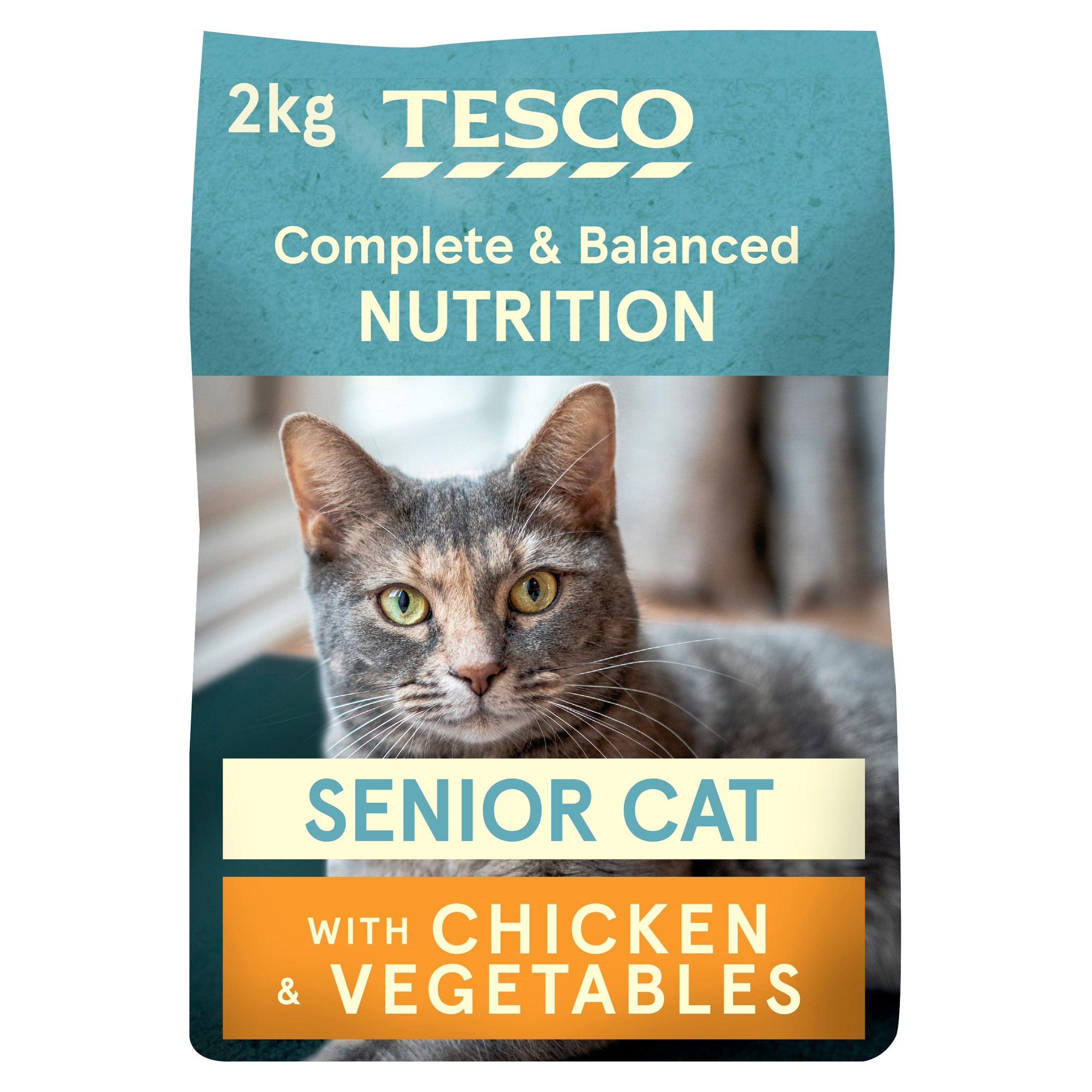 Tesco Senior Cat Dry Food - Chicken & Vegetables 2kg