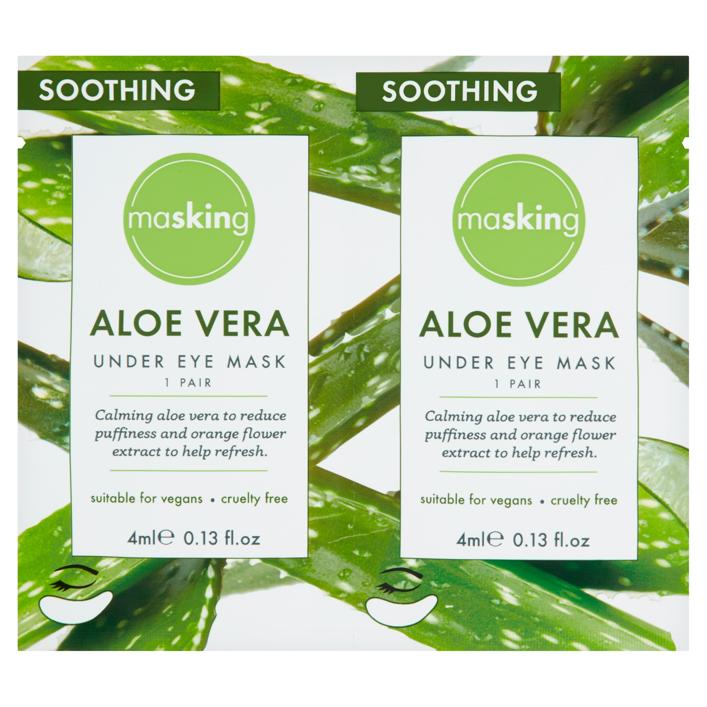 Masking Soothing Under Eye Mask Aloe Vera 2X4ml
