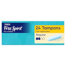 Tesco Free Spirit Non Applicator Tampons Regular 24 Pack