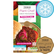 Tesco Plant Chef Meat-Free Burgers 8 Pack 454g