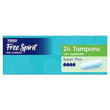 Tesco Free Spirit Non Applicator Tampons - Super Plus 24 Pack