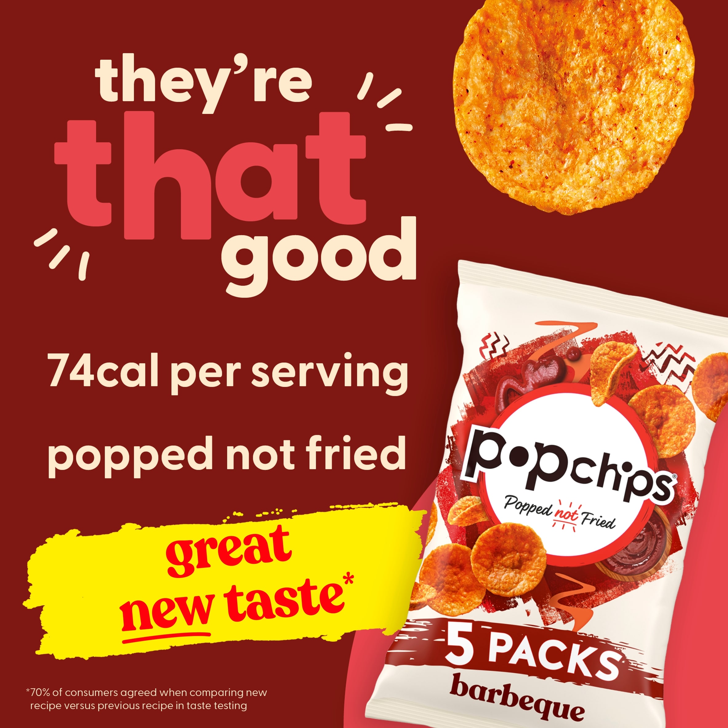 Popchips Barbeque Multipack Crisps 5x17g thumbnail 2