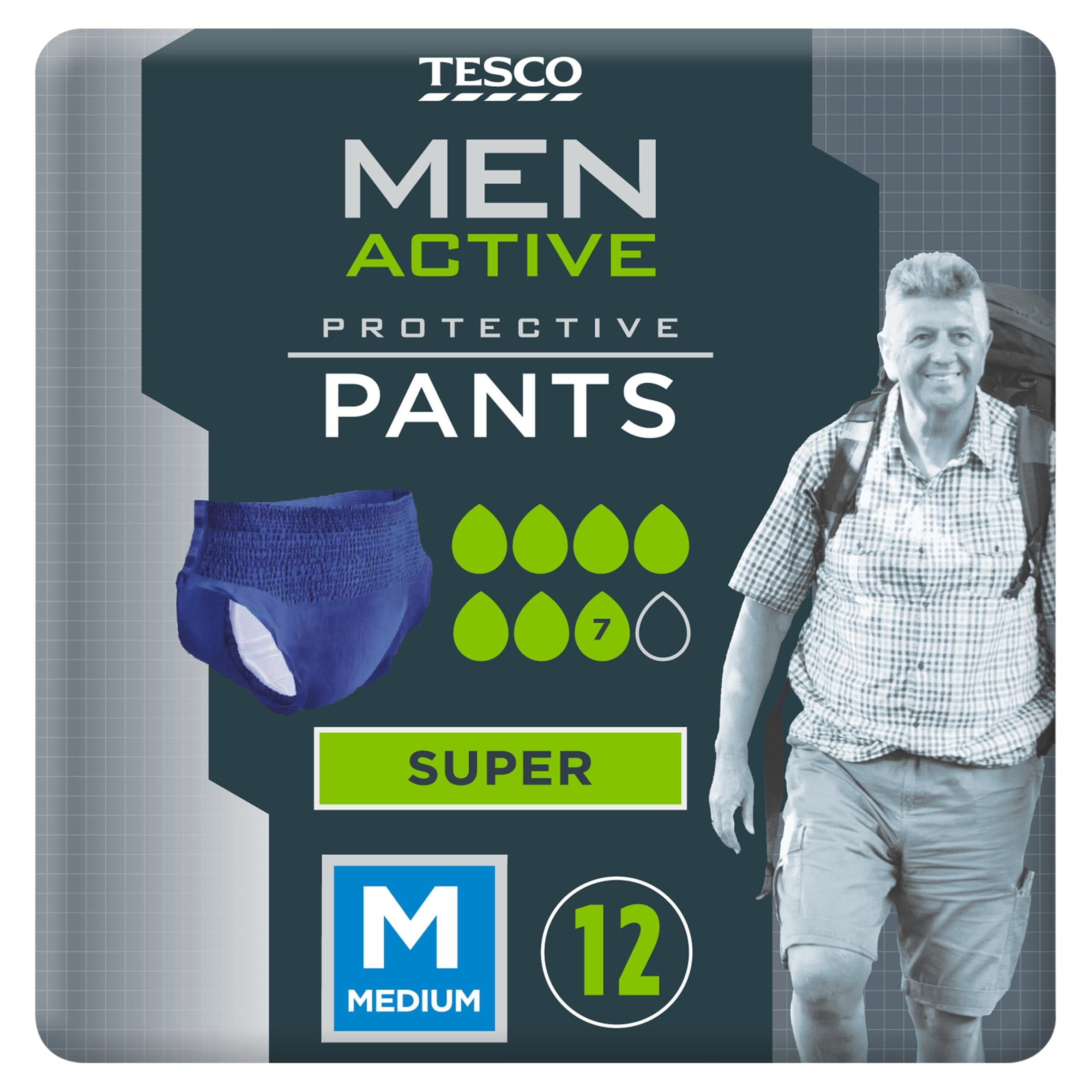 Tesco Men Active Pants Super Medium 12 Pack