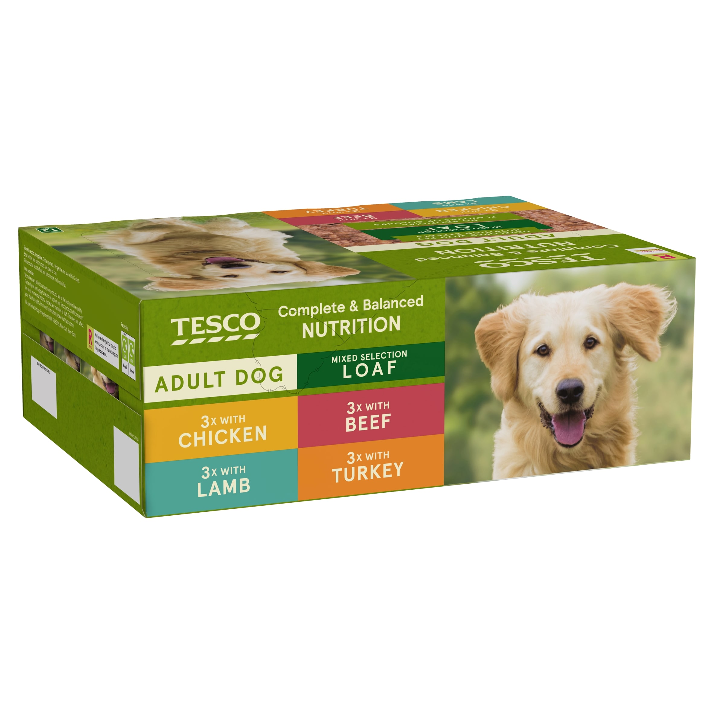 Tesco Adult Dog Loaf Selection Cans 12 x 395g