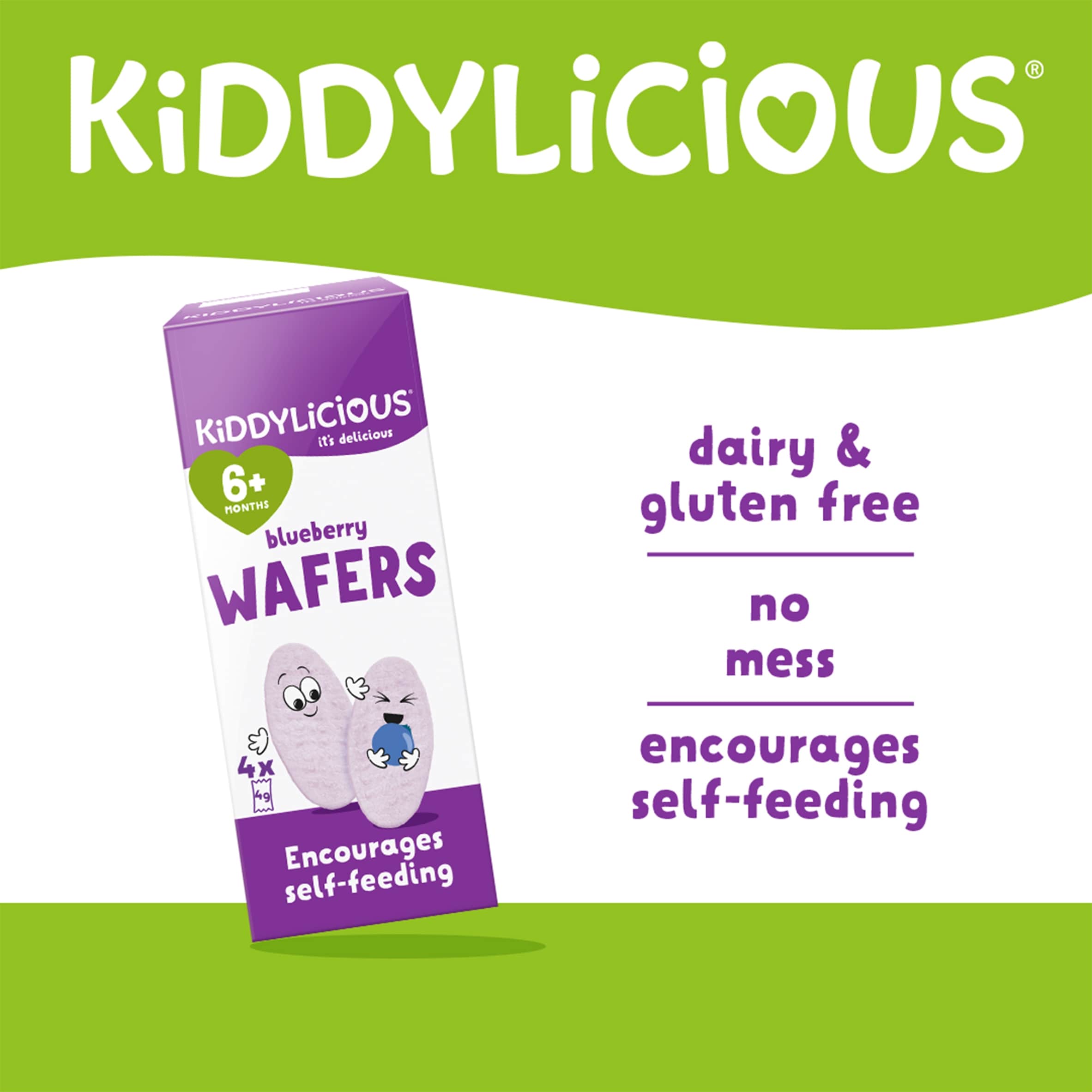 Kiddylicious Blueberry Wafers 6Mth 4Pack 16G thumbnail 2