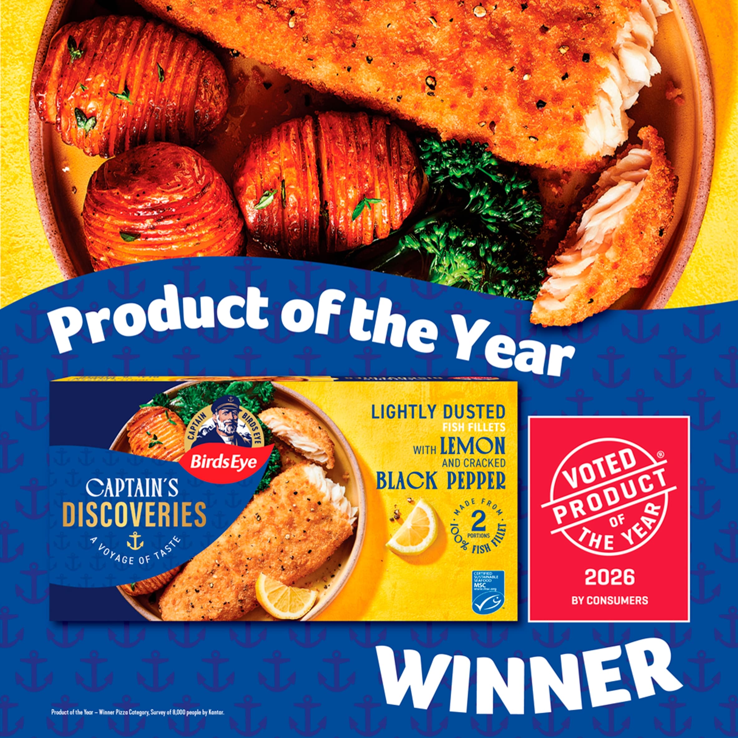 Birds Eye Captain's Discoveries 2 Lightly Dusted Fish Fillets with Lemon & Cracked Black Pepper 280g thumbnail 2