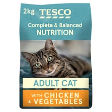 Tesco Adult Cat Dry Food - Chicken & Vegetables 2kg