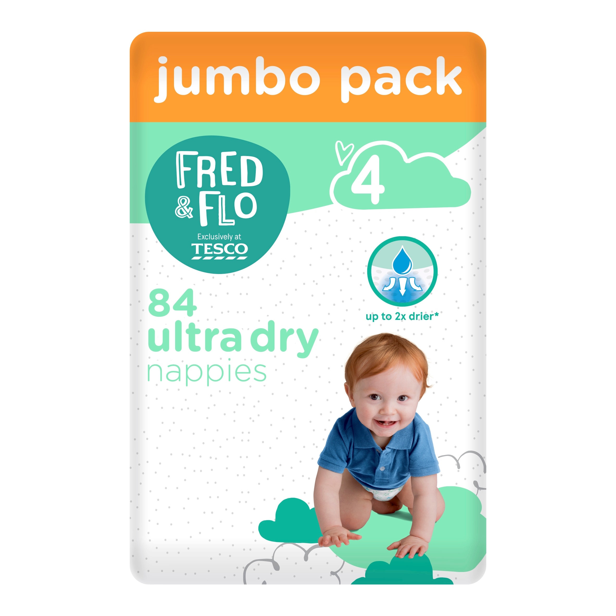 Fred & Flo Ultra Dry Nappies Size 4 Jumbo Pack 84 Pack