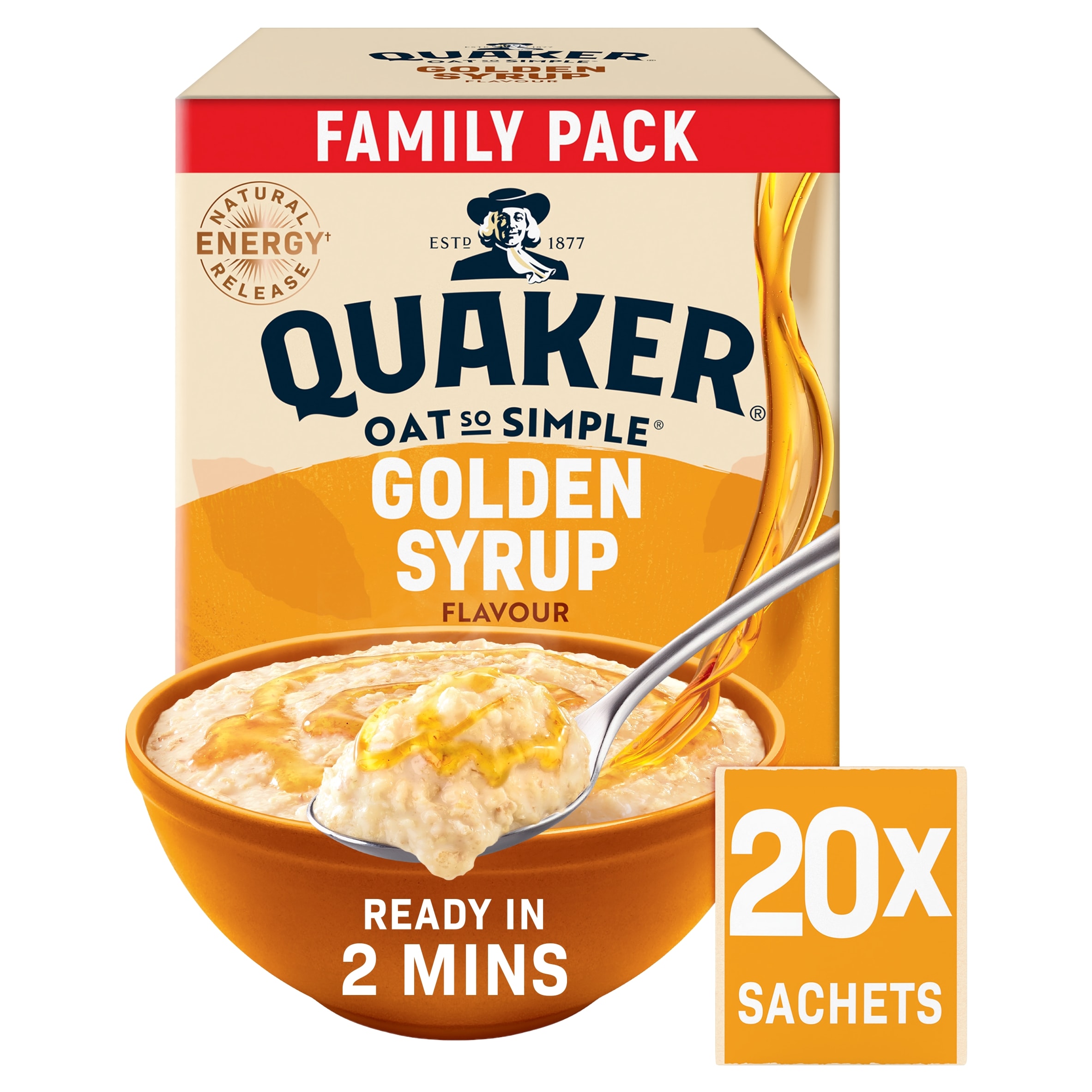 Quaker Oat So Simple Family Pack Golden Syrup Porridge Sachets Cereal