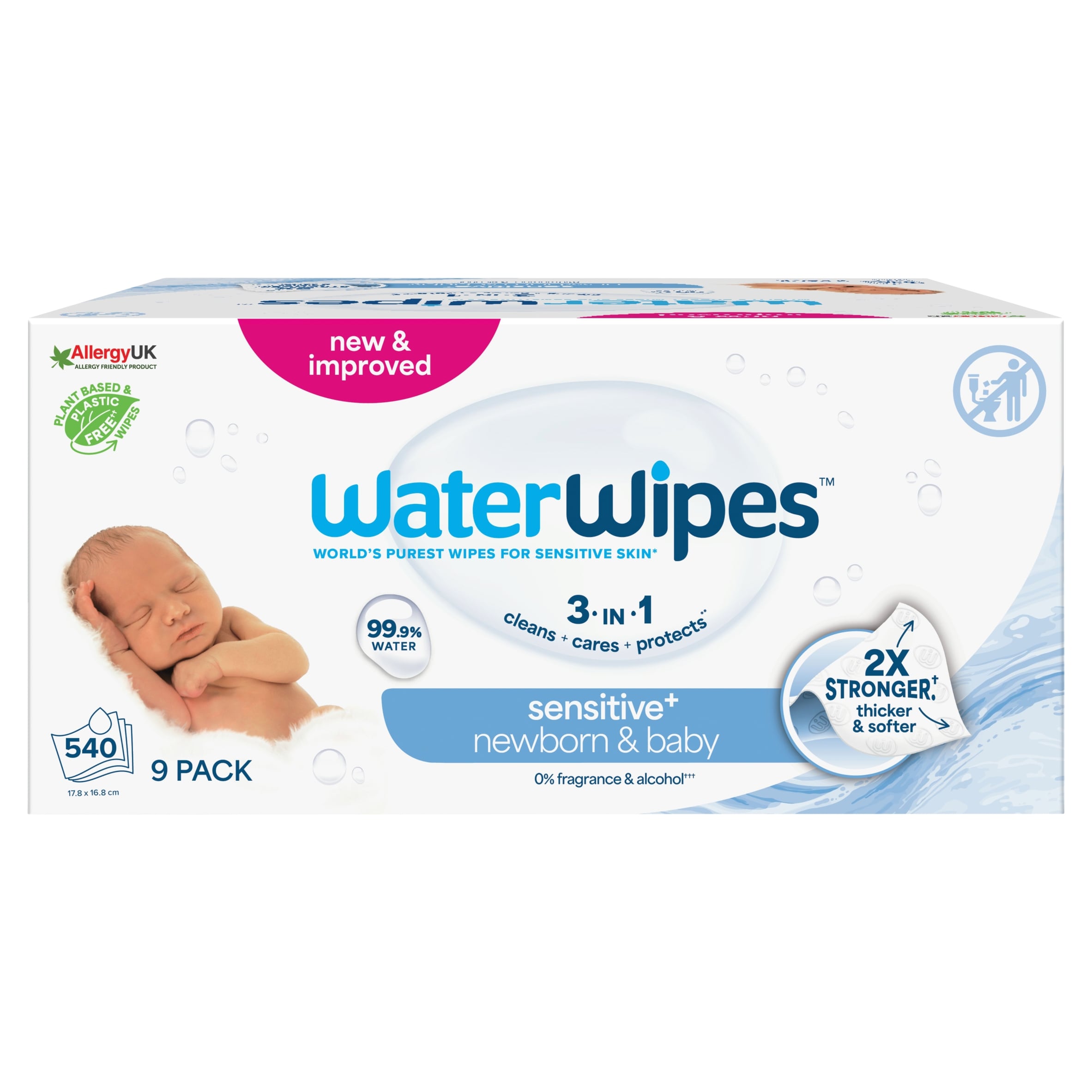 Waterwipes Biodegradable Baby Wipes 60 Pack X 9