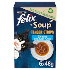 FELIX Soup Tender Strips Fish Selection Wet Cat Food 6x48g