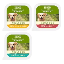 Tesco Adult Dog Food Pate Selection Chicken, Beef & Lamb 12X150g thumbnail 3
