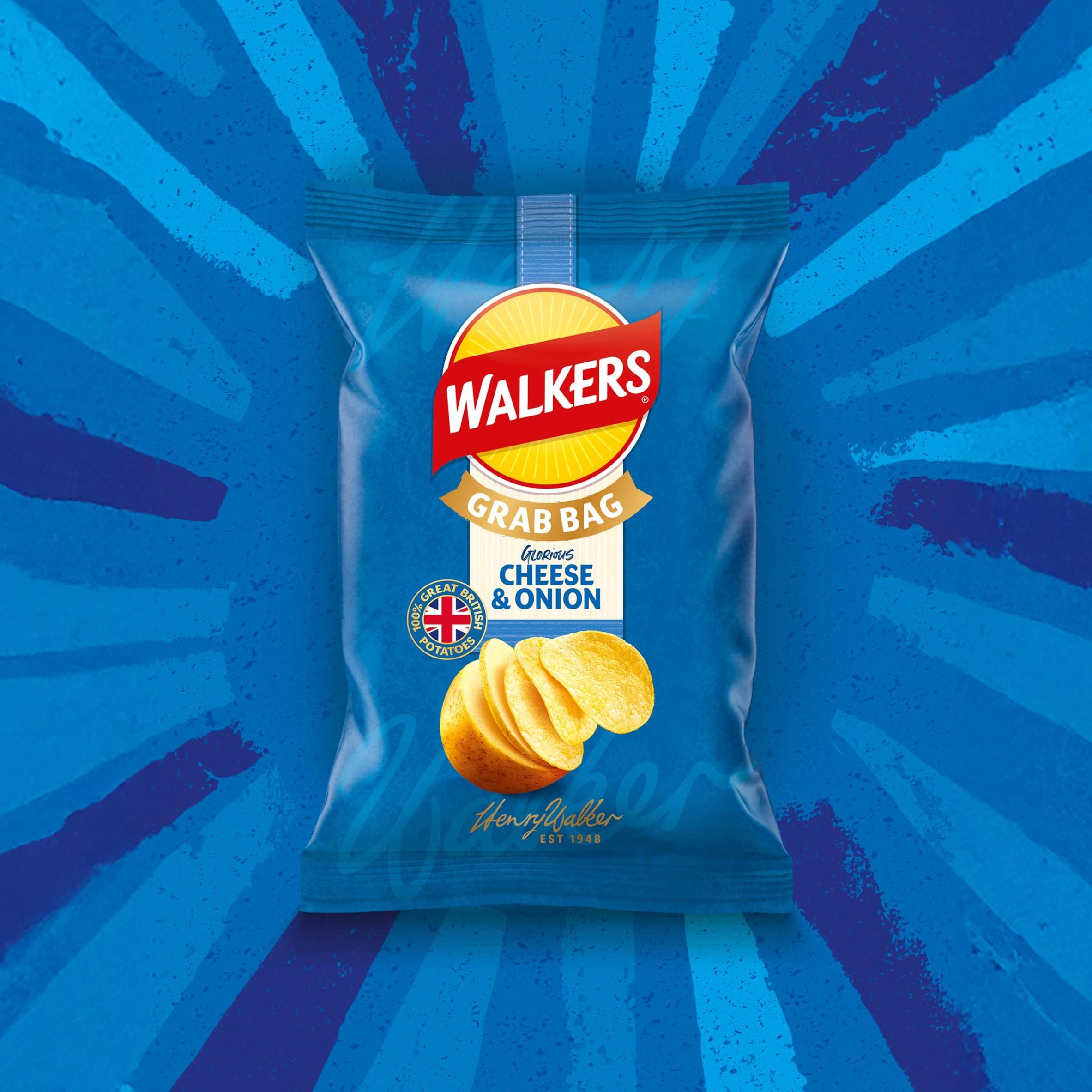 Walkers Cheese & Onion Grab Bag Crisps 45g thumbnail 2