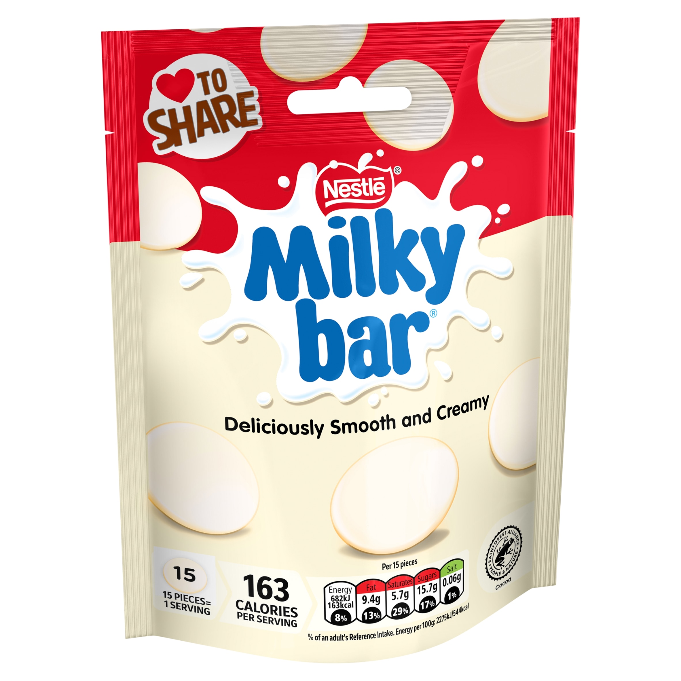 Milkybar White Chocolate Giant Buttons Sharing Bag 94g thumbnail 2