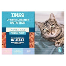 Tesco Adult Cat Fish Selection In Jelly 6X400g