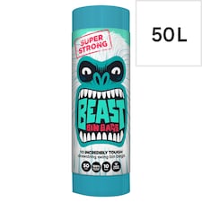 Beast Super Strong Drawstring Swing Bin Bags 50 Litre 10 Pack