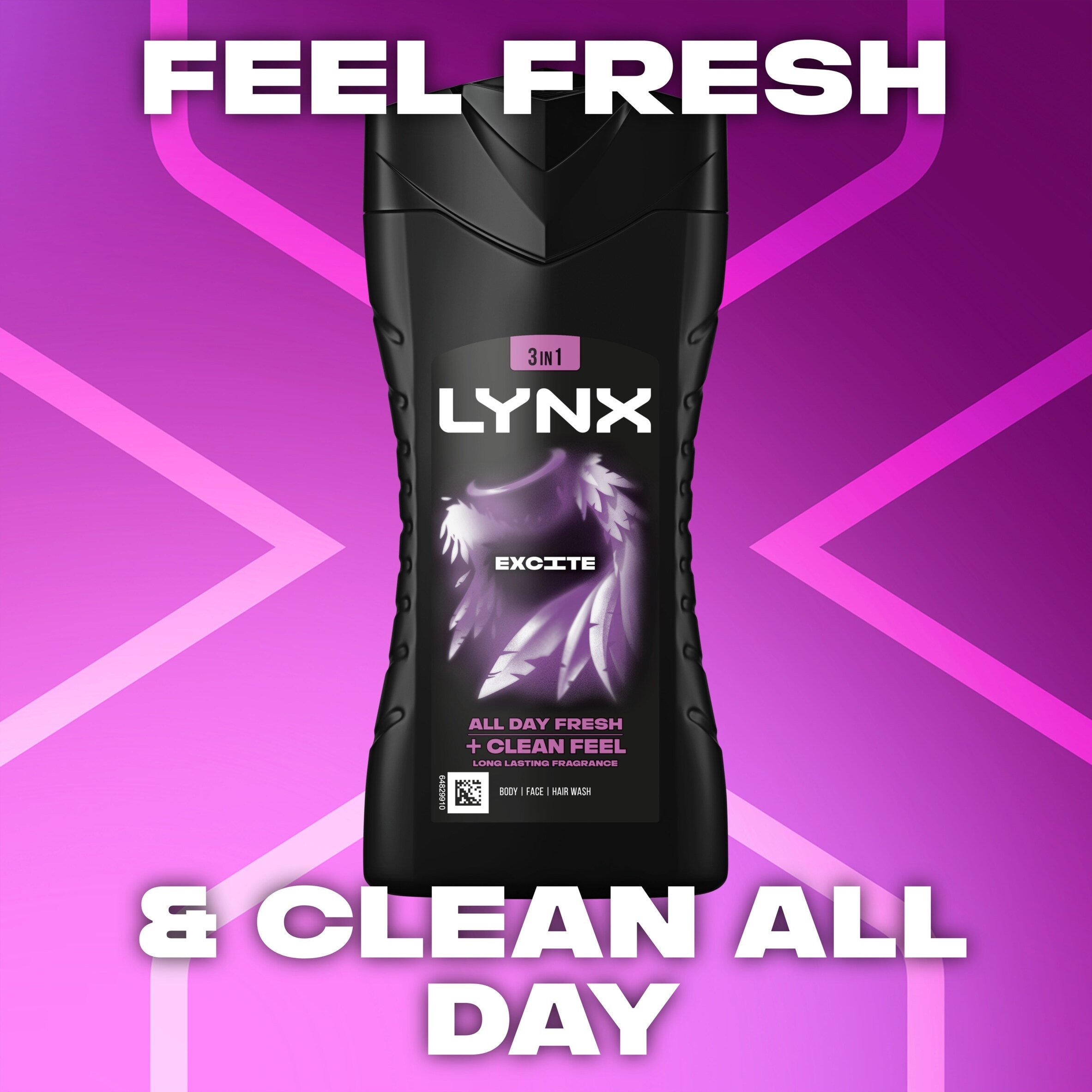 Lynx Excite Bodywash Shower Gel 225ml thumbnail 2