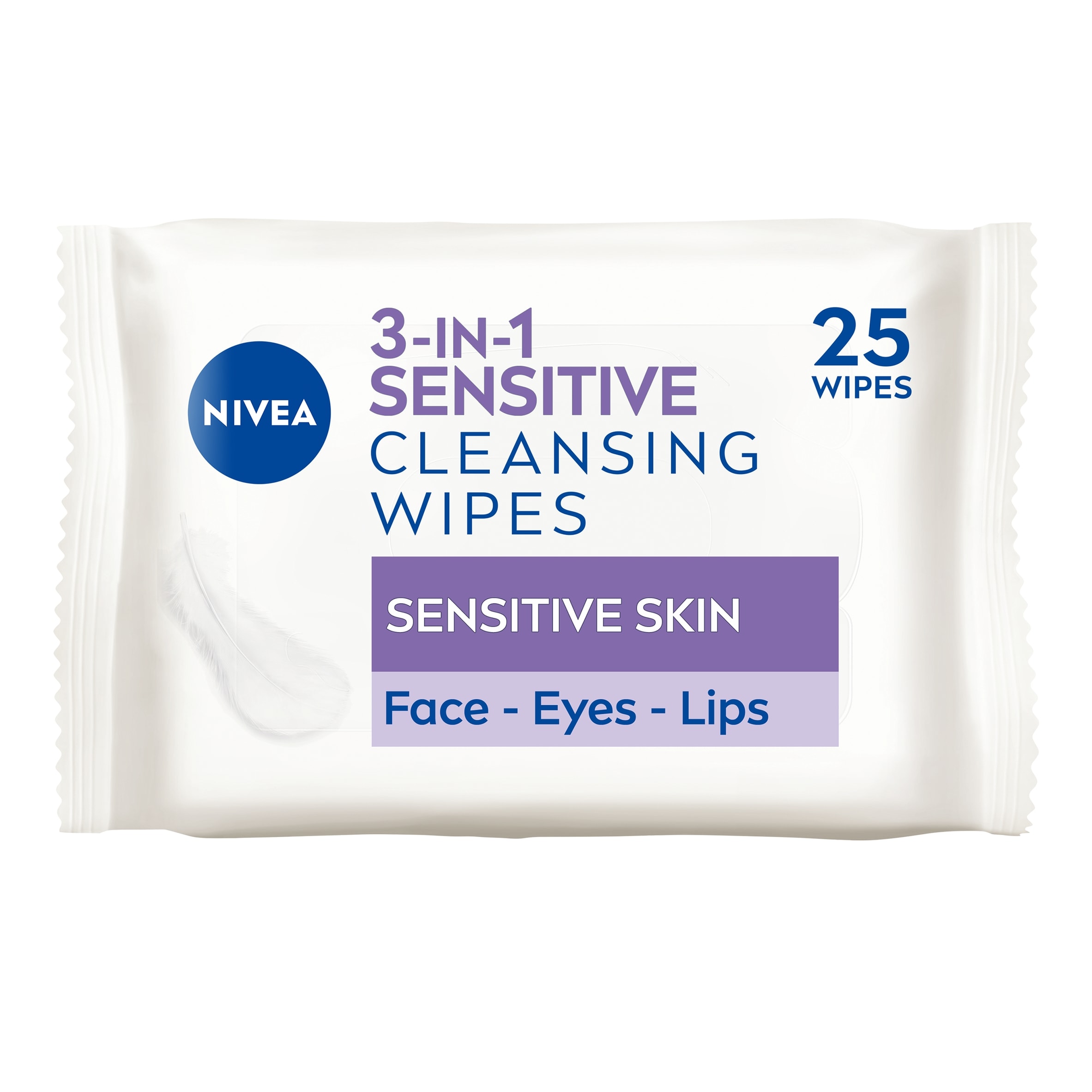 NIVEA 3-in-1 Sensitive Cleansing Wipes 25 Pack