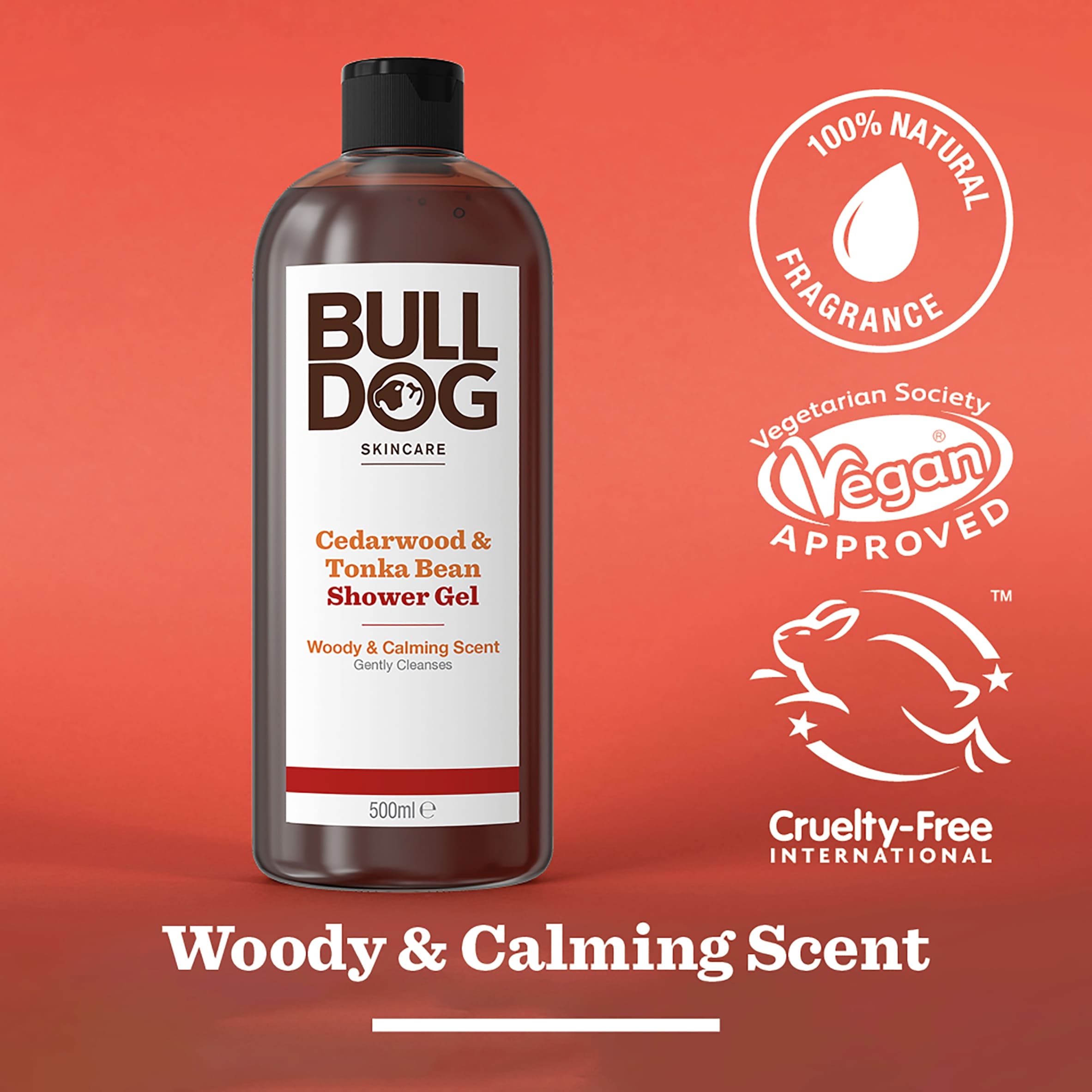 Bulldog Skincare Tonka Bean & Cedarwood Men's Shower Gel 500ml thumbnail 2