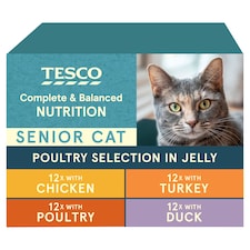 Tesco Senior Cat Poultry Selection in Jelly 48x100g