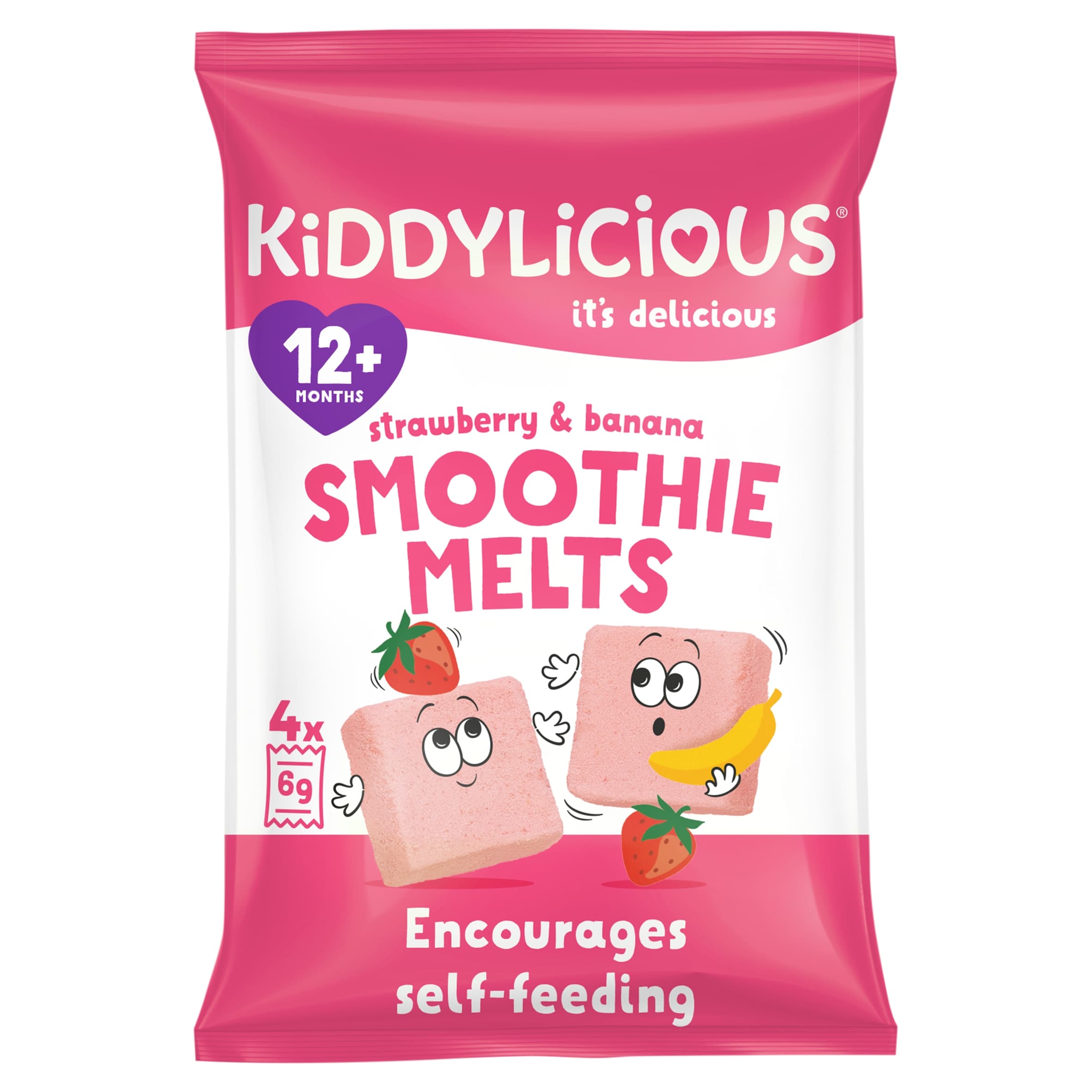 Kiddylicious Strawberry & Banana Melt 12M+4Pk 24G