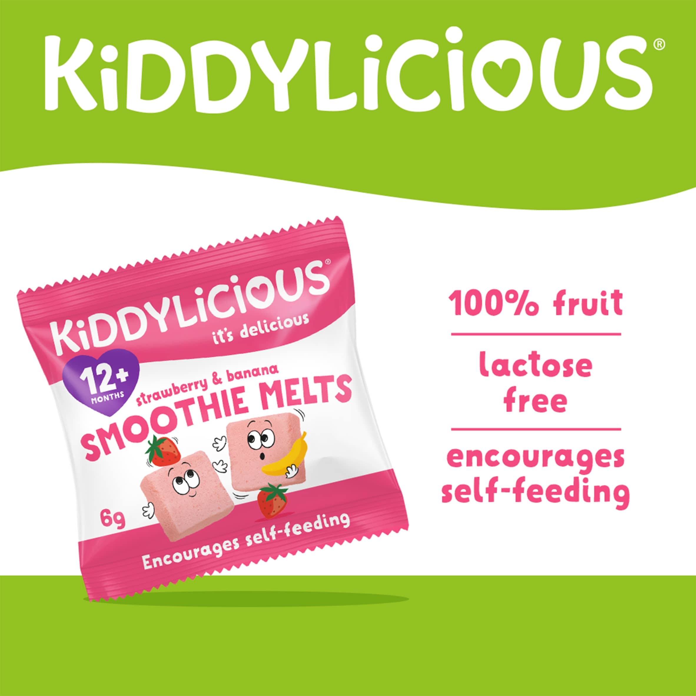 Kiddylicious Strawberry & Banana Melt 12M+4Pk 24G thumbnail 2