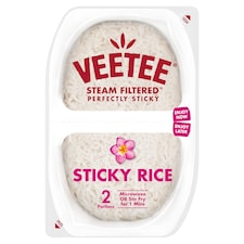 Veetee Heat Eat Sticky Rice Pots 2X130g