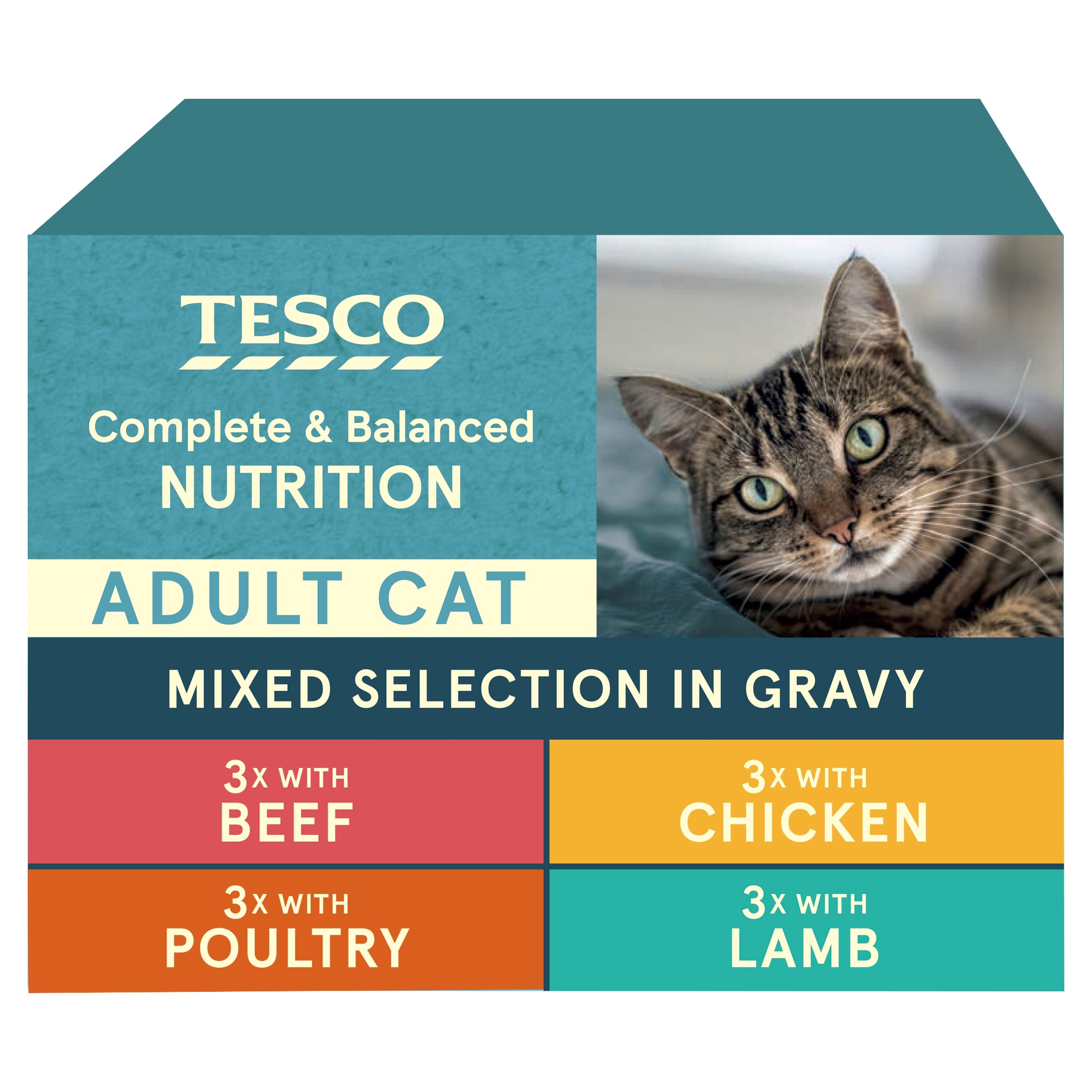 Tesco Adult Cat Food Mixed Selection In Jelly 12X100g