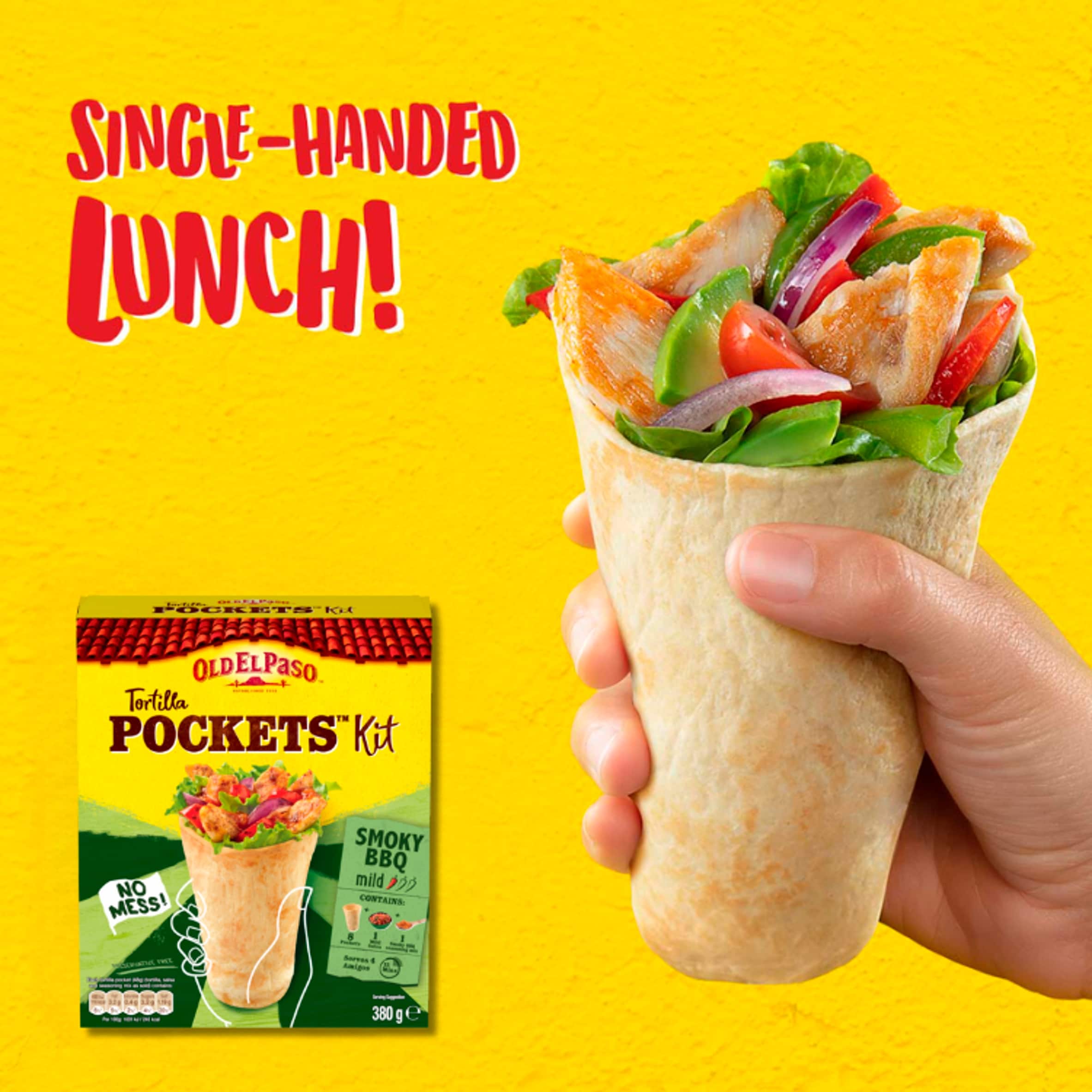 Old El Paso Mild Smoky Bbq Tortilla Pockets Kit 380G thumbnail 4