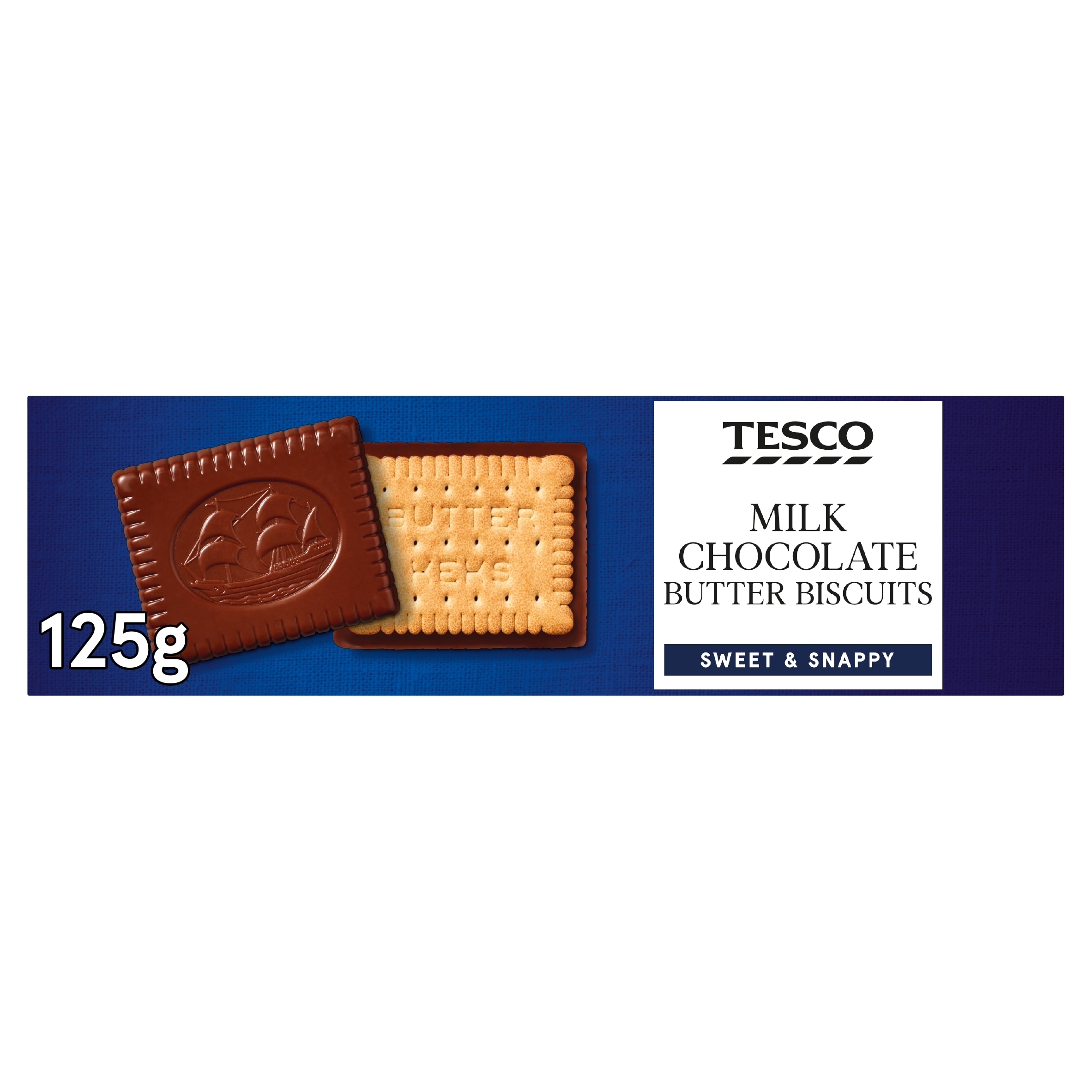 Tesco Milk Chocolate Butter Biscuits 125G