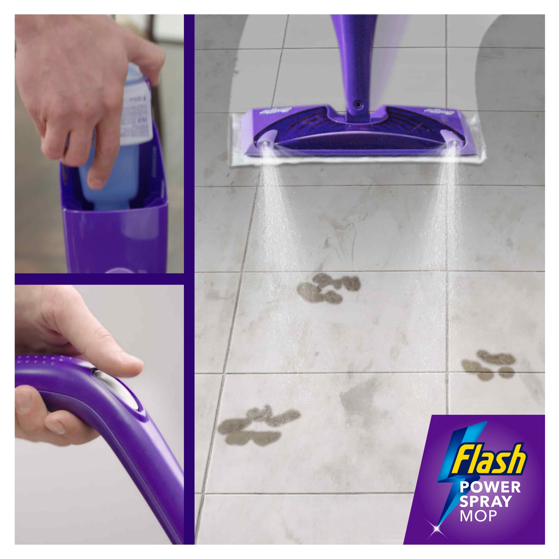 Flash Power Spray Mop Floor Cleaner Multi-Surface Cleaning Liquid Citrus Fresh thumbnail 3