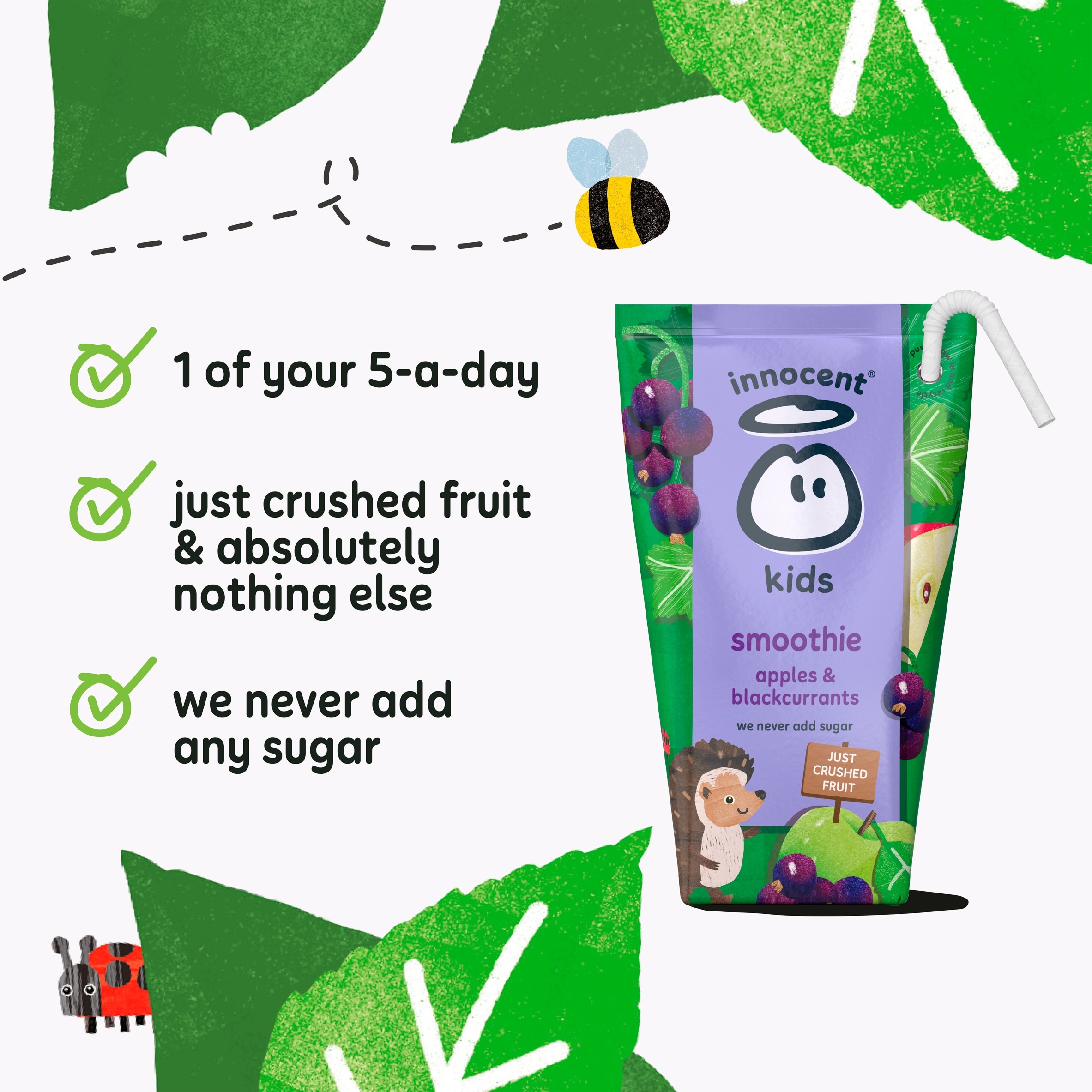 innocent Kids Smoothies Apples & Blackcurrants 10 x 150ml thumbnail 2