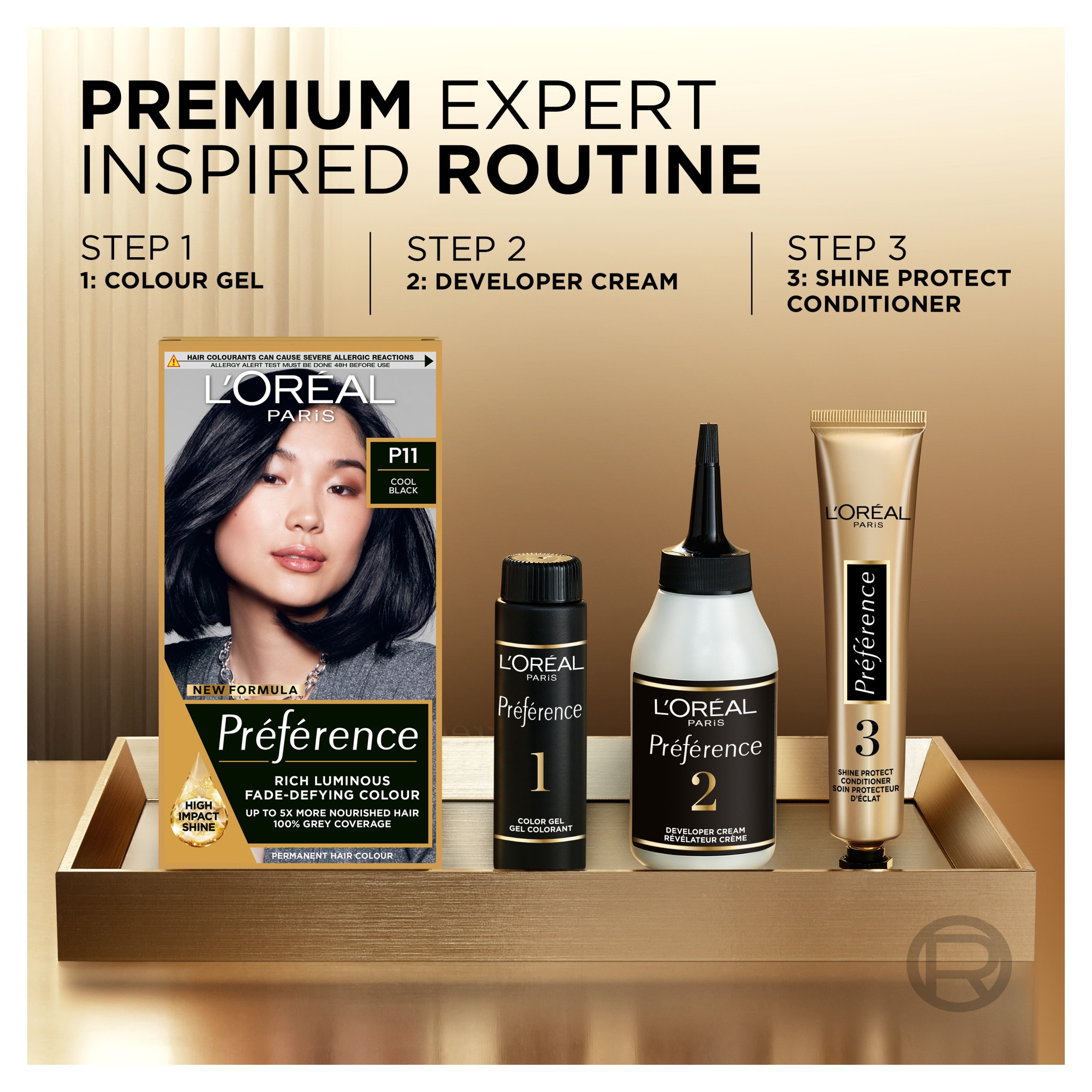 L'oreal Paris Preference Permanent Hair Dye P11 Cool Black thumbnail 3