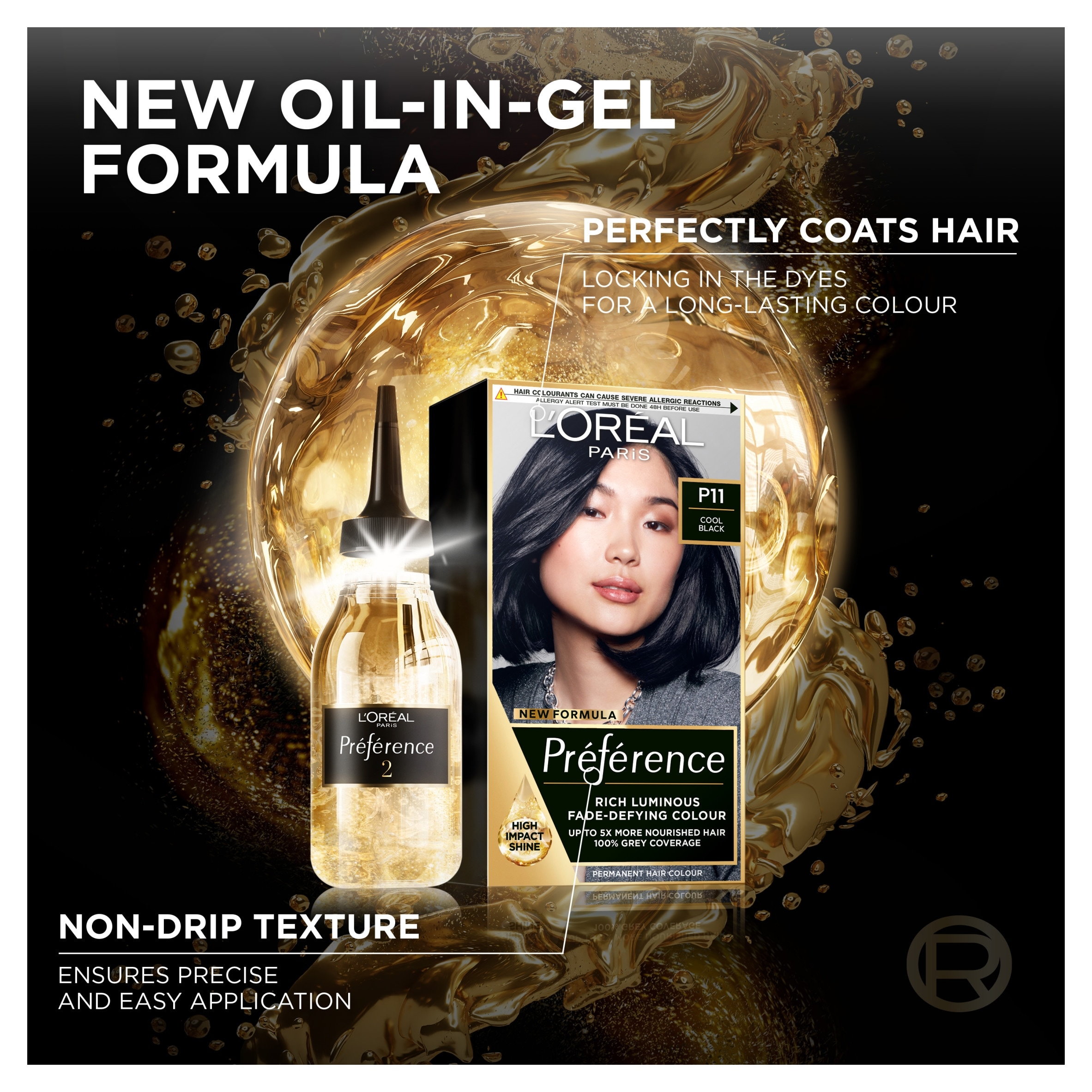 L'oreal Paris Preference Permanent Hair Dye P11 Cool Black thumbnail 4