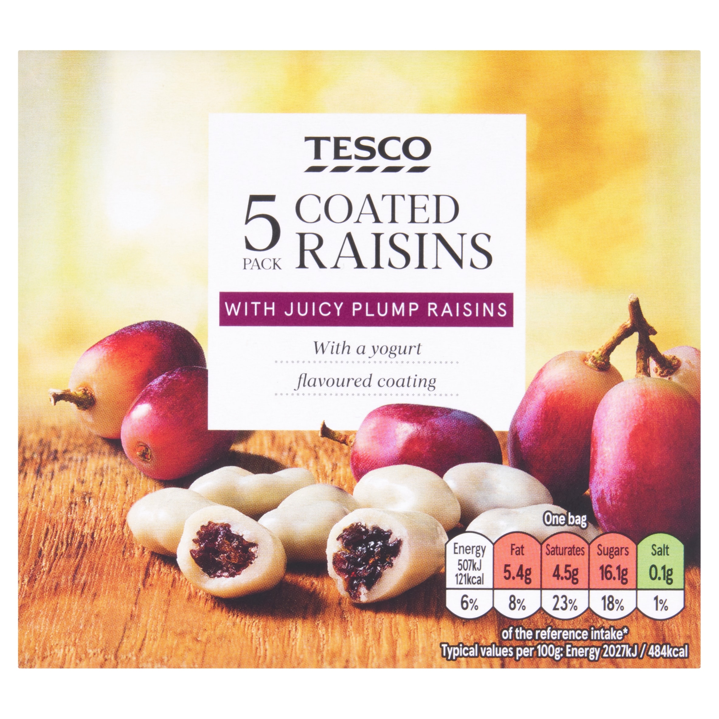 Tesco Coated Raisins - Yogurt Flavoured Coating 125g