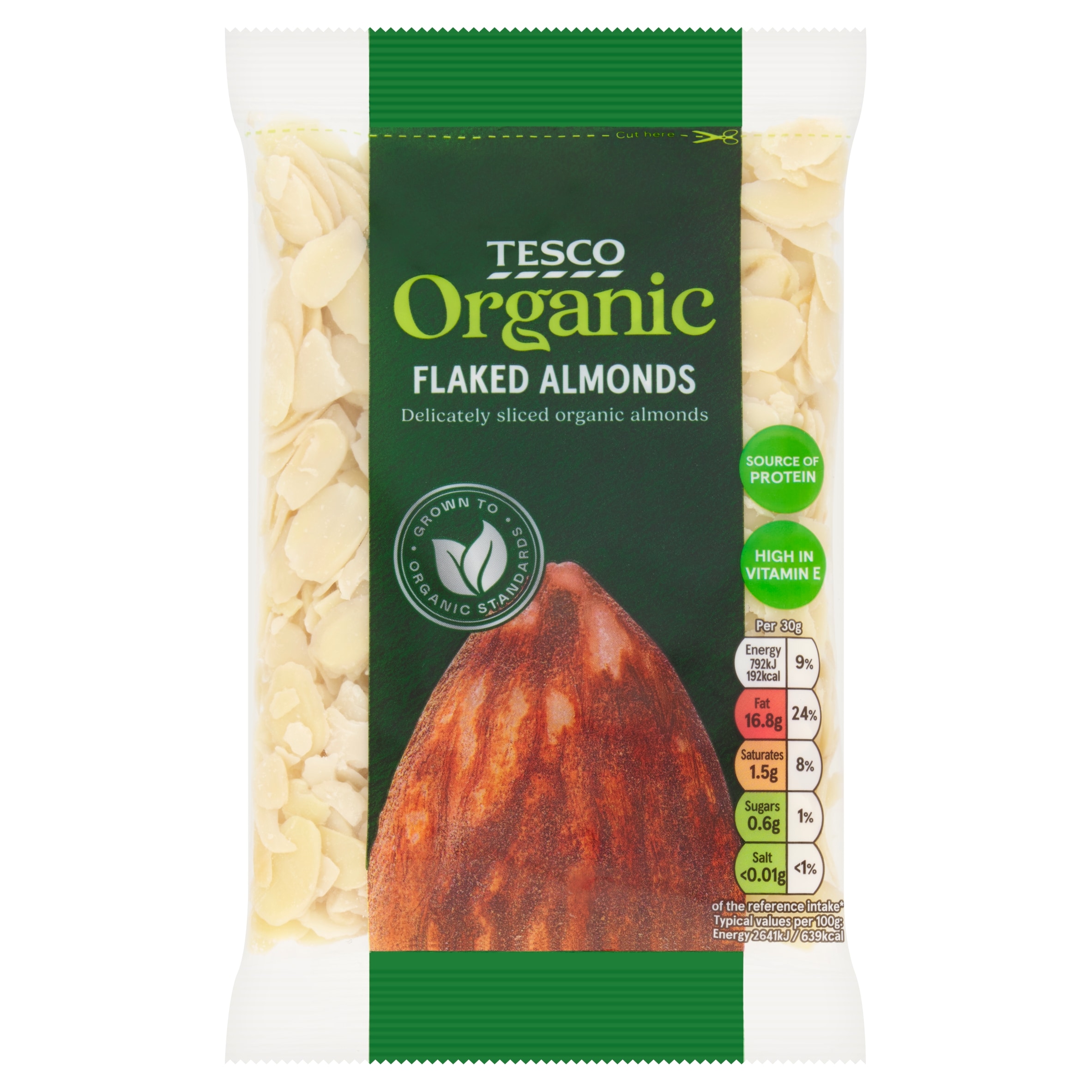 Tesco Organic Flaked Almonds 100G