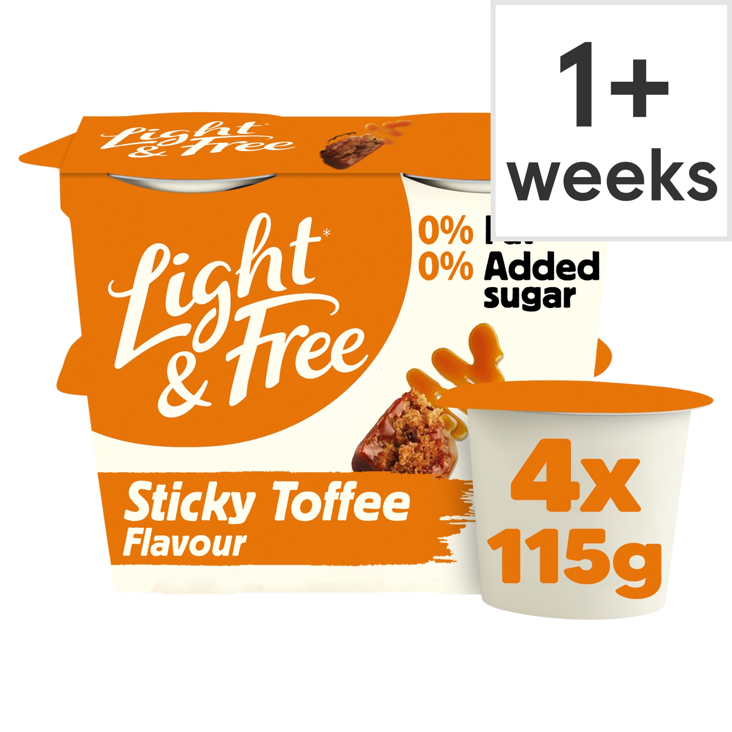 Light & Free Sticky Toffee Flavour Greek Style 0% Added Sugar Fat Free Yoghurt