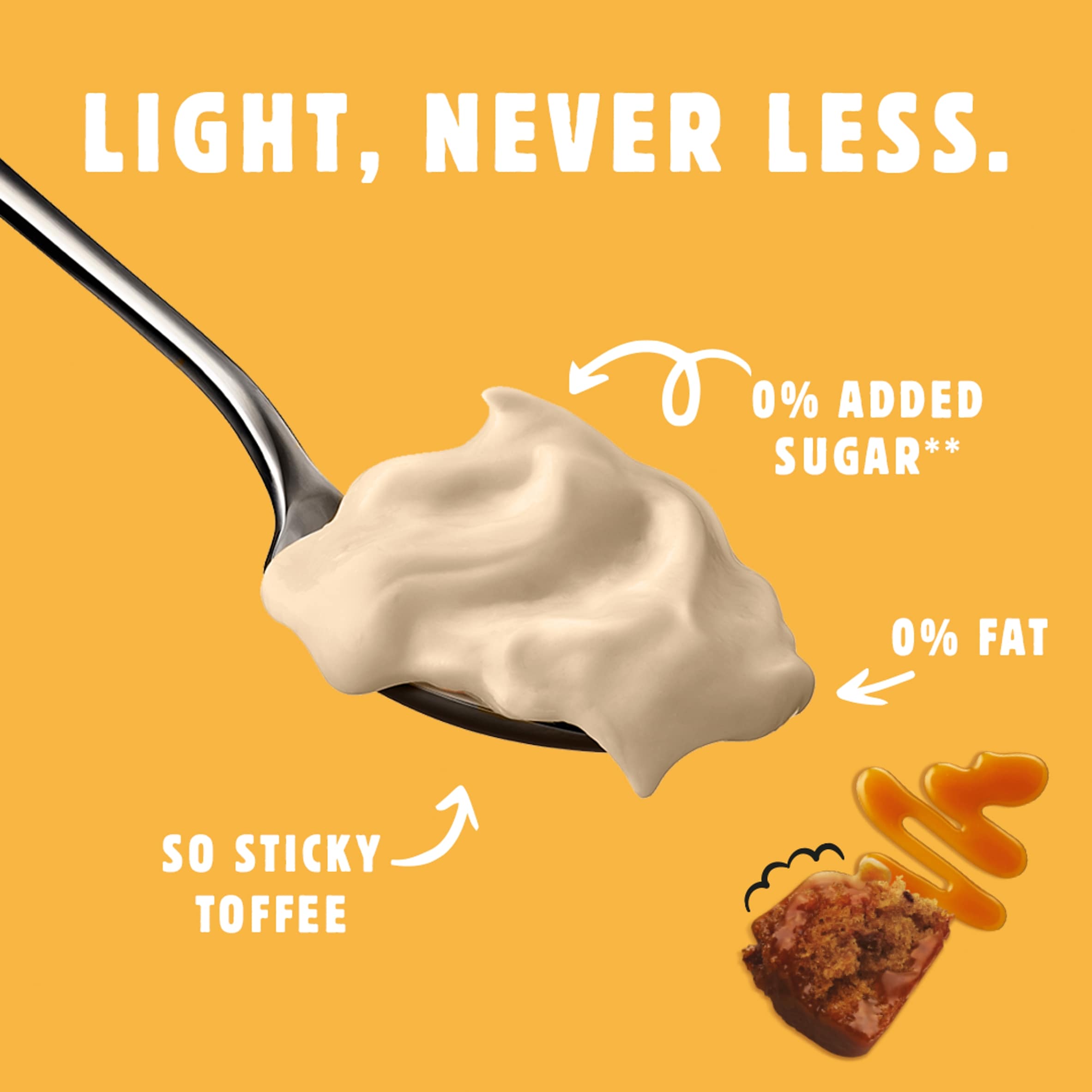 Light & Free Sticky Toffee Greek Style Fat Free Yoghurt 4x115g thumbnail 2