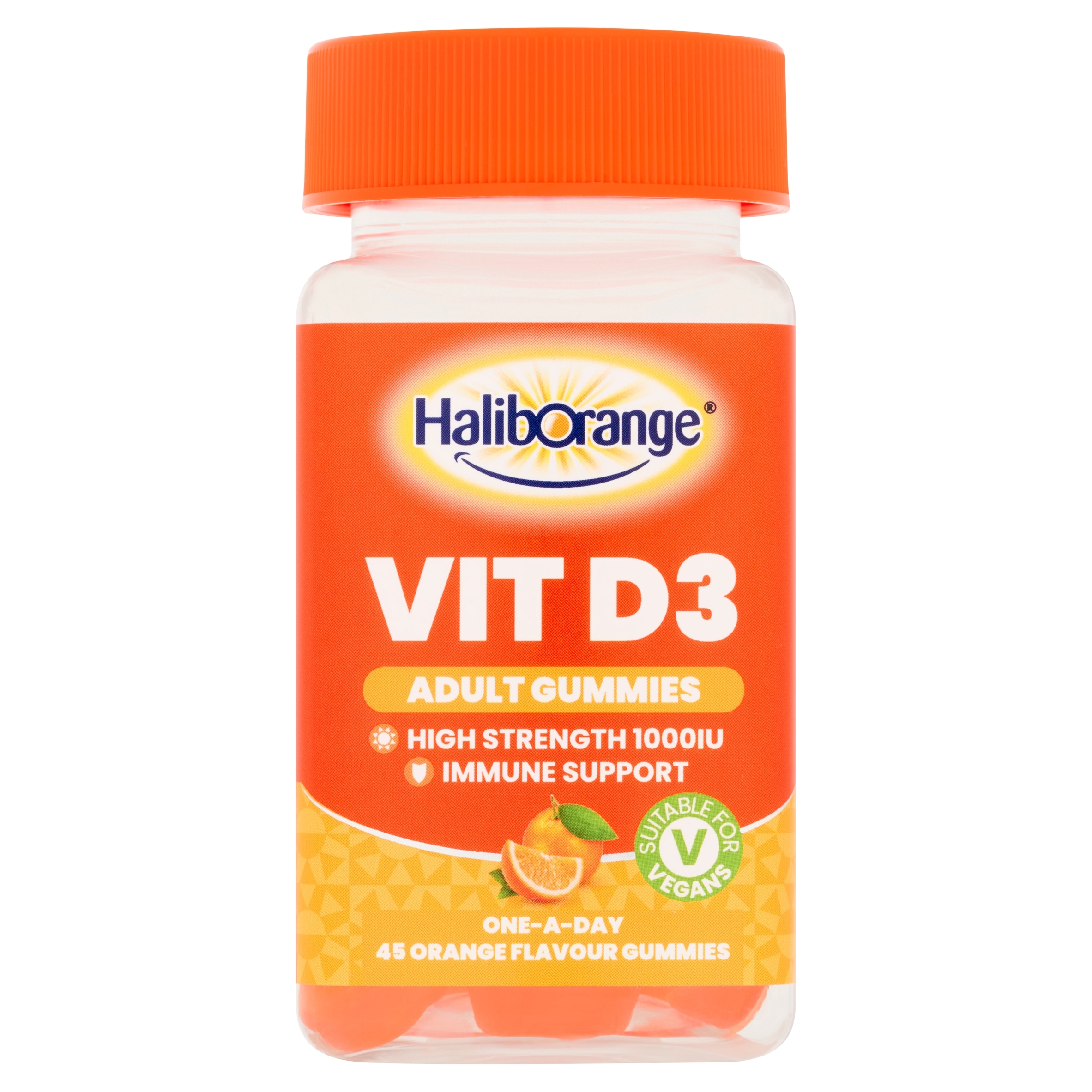 Haliborange Adult High Strength Immune Support Orange Gummies 1000IU