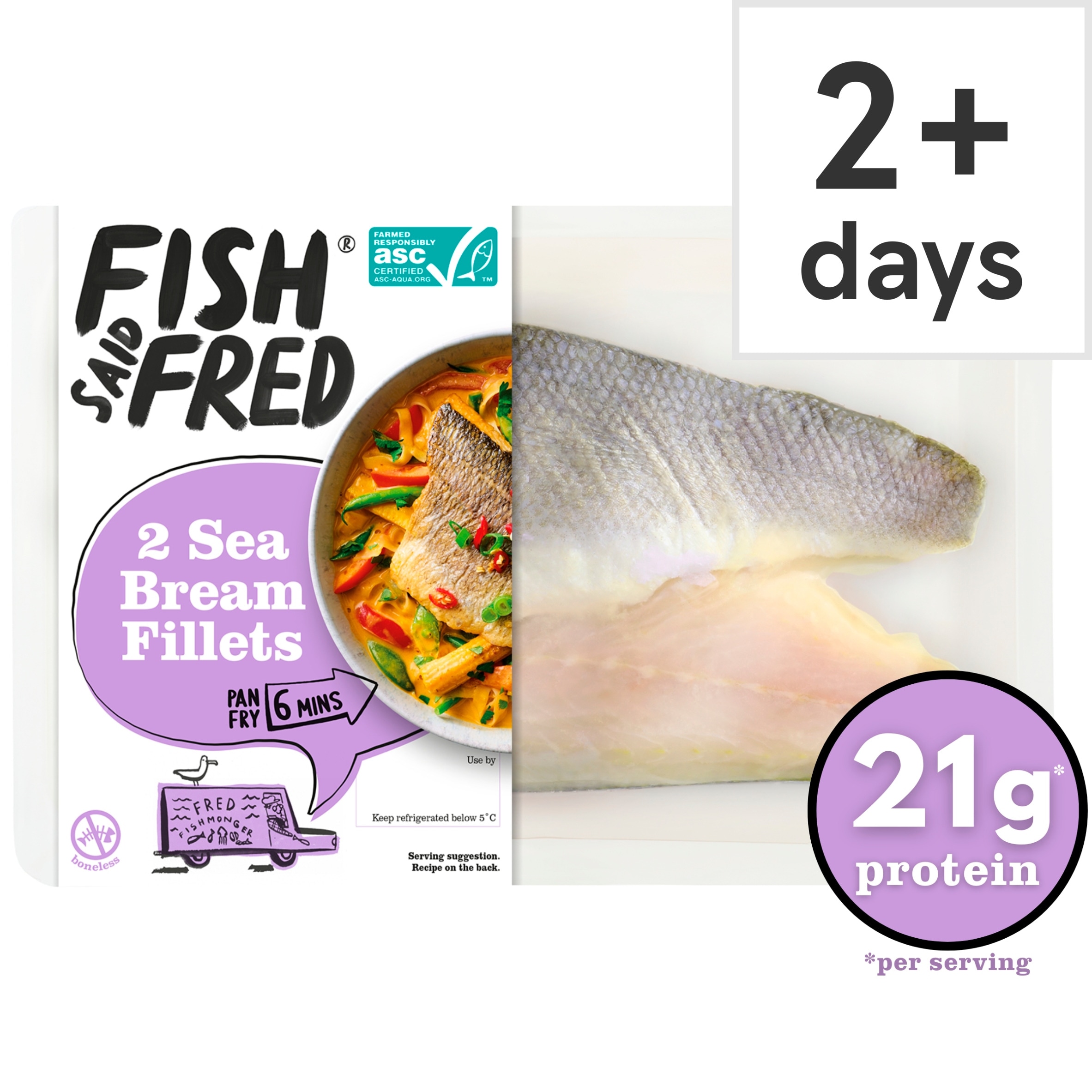 Fish Said Fred 2 Asc Sea Bream Fillets 180G