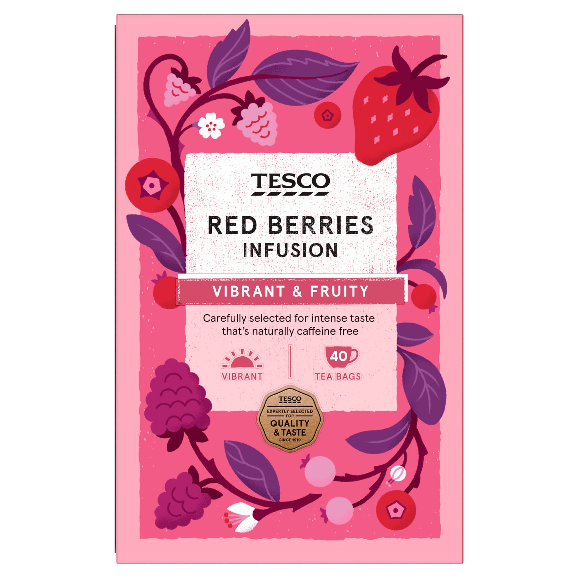 Tesco Red Berries 40 Tea Bags 120G