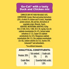 Go-Cat Adult Dry Cat Food Chicken And Duck 750G thumbnail 4