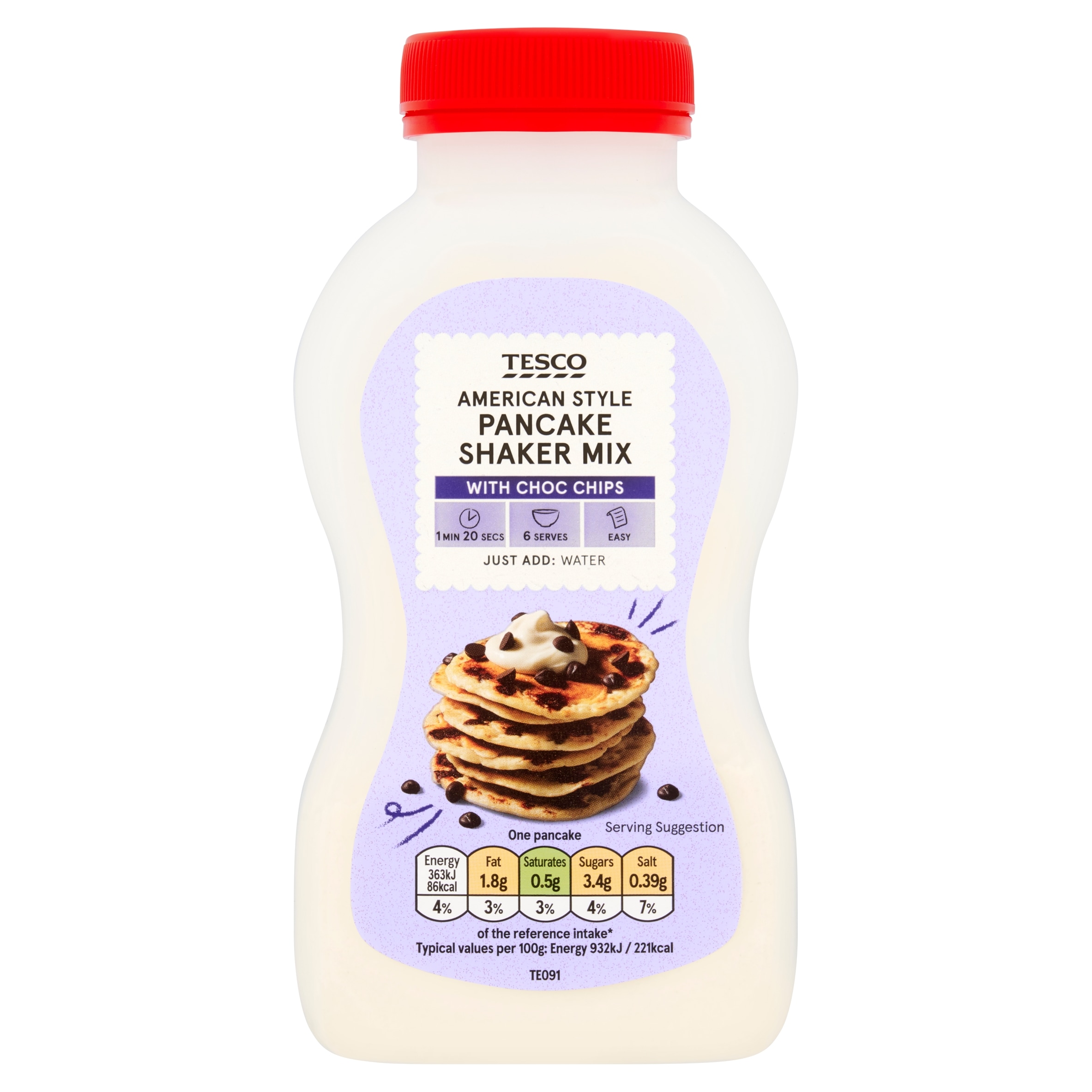 Tesco American Pancake Shaker Mix With Chocolate Chips 155G