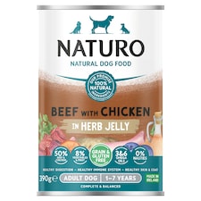 Naturo Grain Free Beef Chicken In Herb Jelly 390G