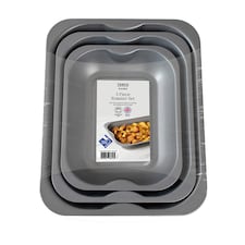 Tesco 3 Pack Roaster Set 28Cm 33Cm 38Cm