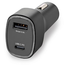 Tesco Dual Port USB C and USB A in Car Phone Charger Black