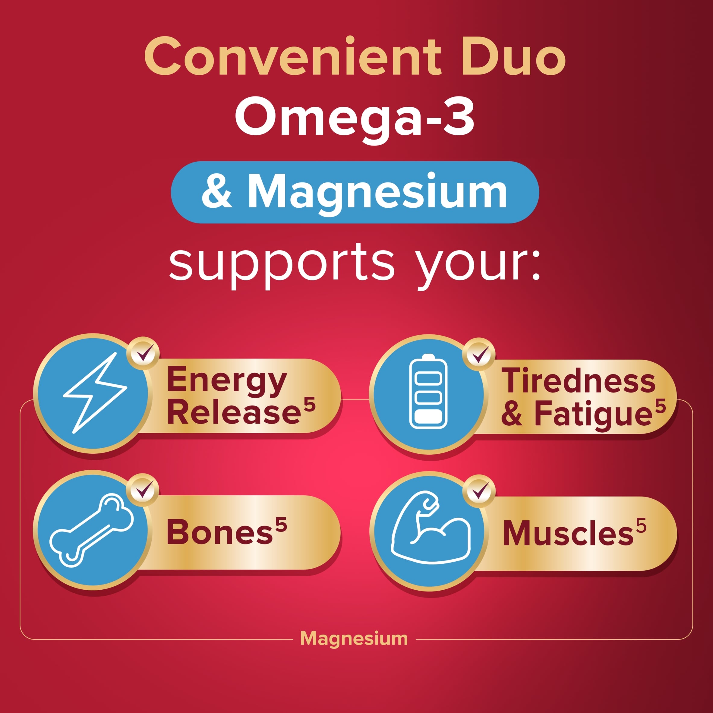 Seven Seas Omega-3 Fish Oil & Magnesium Capsules with Vitamin D - 60s Duo Pack thumbnail 3