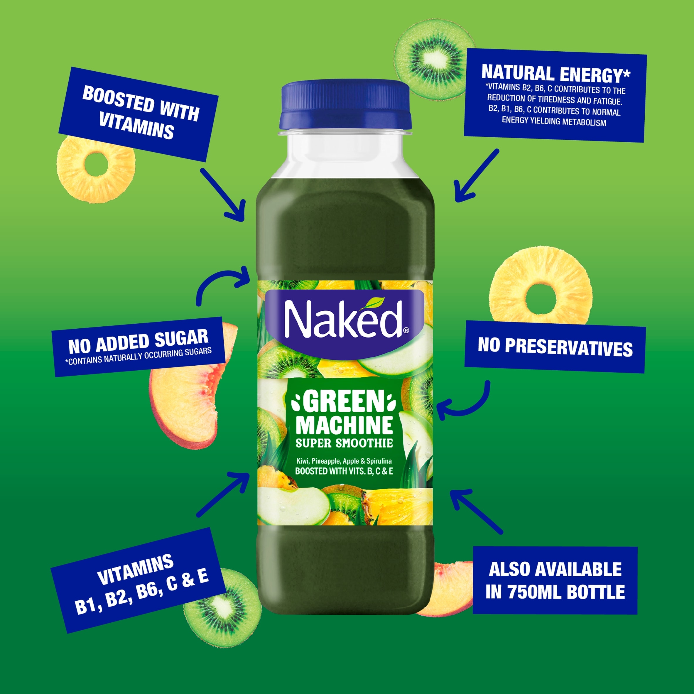 Naked Green Machine Apple Banana Smoothie 300Ml thumbnail 3